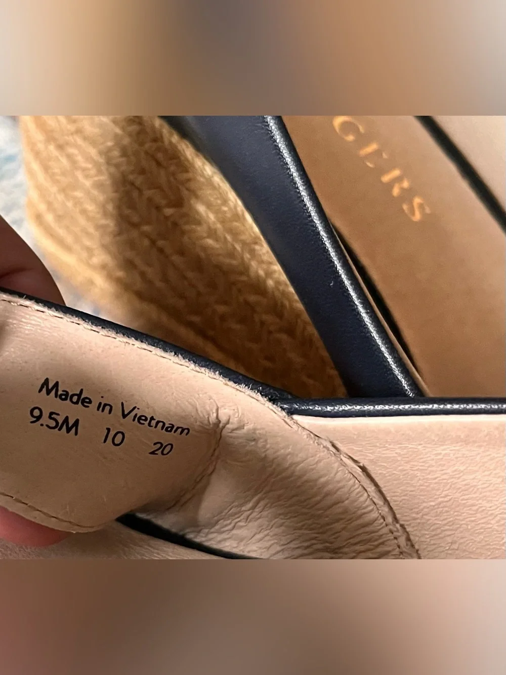 JACK ROGERS Palmer Criss-Cross Midnight Navy Wedge Espadrille